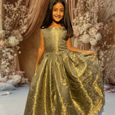 Grey Banaras brocade frock